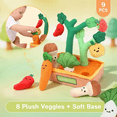 thumbnail image 2 of Jouet Sensoriel à Tirer en Forme de Légume pour Tout-Petits 1-3, Jouet Montessori pour Bébé avec Carottes et Radis, Cadeau Éducatif pour Garçons et Filles de 1-2 Ans, 2 of 9