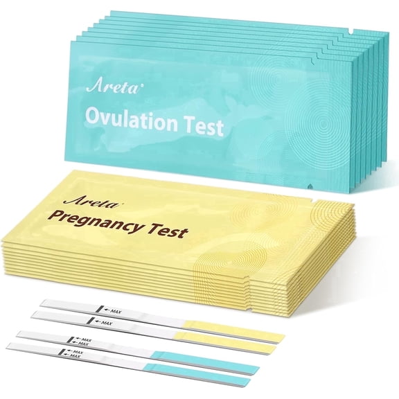 Areta Ovulation & Pregnancy Test Kit, Early Result, 20 Ovulation Tests and 10 Pregnancy Tests, Valid until Nov 24,2026
