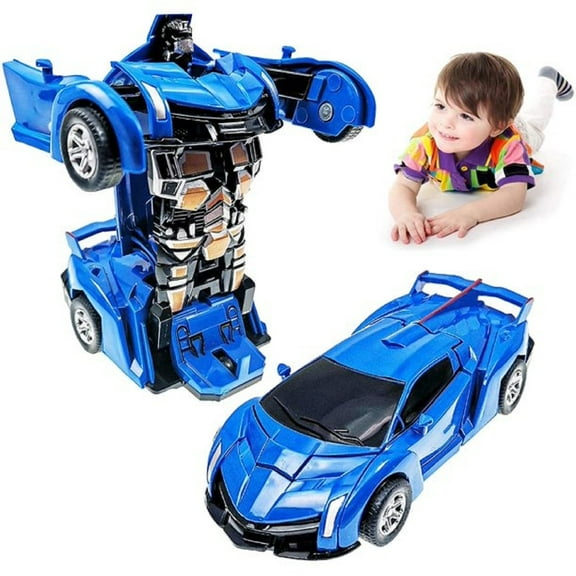 Toy Cars for Toddlers, Deformation Robot Cars Toys for Kids Boys, Birthday Christmas Gifts for 1-8 Years Old Boys, Blue