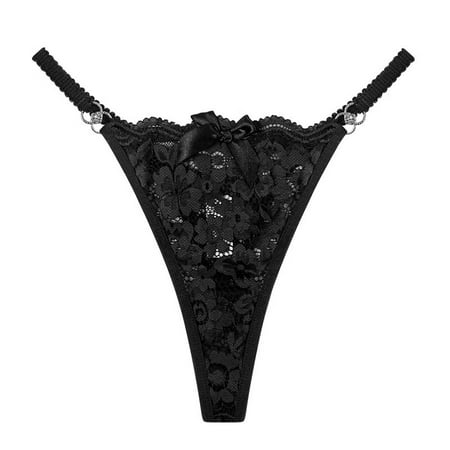 Sehao Womens Underwear Thong   Ladies Briefs Low Rise Panty Lightweight Briefs Women S Exotic Panties Black L