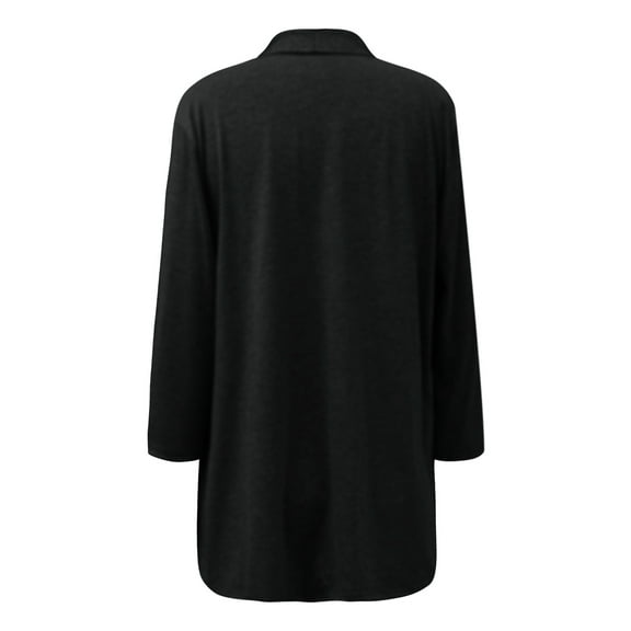 CAICJ98 Long Cardigans For Women Plus Size Women's Open Front Knit Cardigan Winter Fall Sweater Dots Long Sleeve Pockets Coat Outwear Black,XL