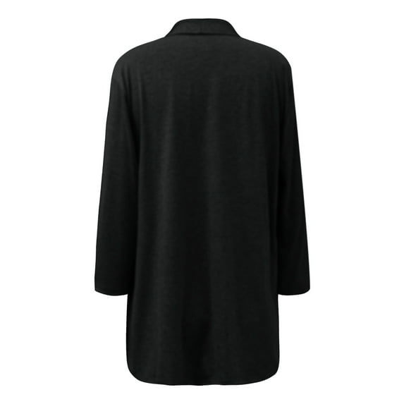 CAICJ98 Cardigan for Women Women's Puff Long Sleeve Cable Knit Cardigan Sweaters Open Front Outwear with Pockets Black,XL