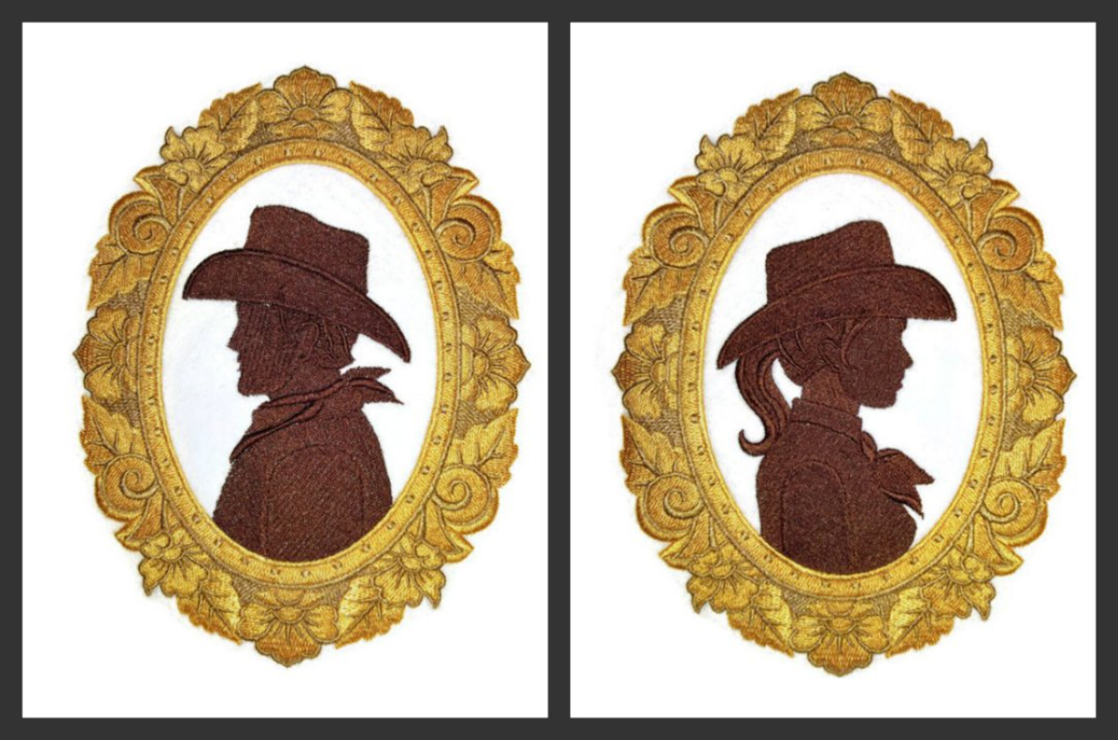 Custom and Unique Cowboy Gear[Cowgirl Cameo ] Embroidered Iron on/Sew patch [7.58"5.87"]