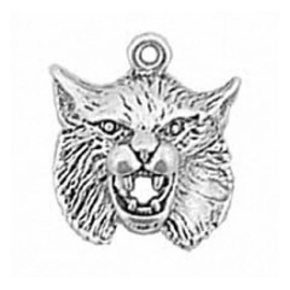 Sterling Silver 24" .8mm 3D Detailed Team Mascot Lynx Bobcat Pendant Necklace Hollow Back