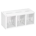 thumbnail image 2 of Dserhfy Wooden Piggy Bank 3-Compartment Money Saving Box Visualized Bills Coins Savings Box for Kids Adults Bedroom Office, 2 of 8