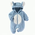 thumbnail image 4 of Gubotare Baby Boy Newborn Clothes Baby Boy Girl Romper Long Sleeve Button Jumpsuit Unisex Infant Baby Clothes 0 3 6 9 12 18 24 Months (Blue,3-6 Months), 4 of 4