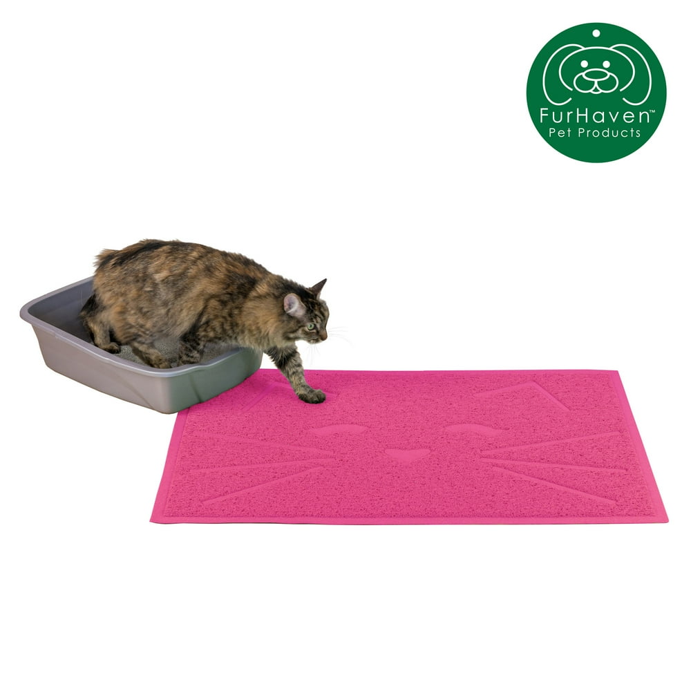 FurHaven Pet Food Mat Tiger Tough Tidy Paws Litter & Food Mat, Cat