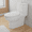 Gloss White, variant on 1.28/0.8 GPF Tornado Flush One-Piece Toilet with Comfort Chair Seat ADA Height 17",Powerful & Quiet Dual Flush Modern Toilet,Siphonic S-trap 12",Rimless Bowl with Soft Closing Seat,Gloss