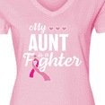 thumbnail image 4 of Inktastic Breast Cancer Awareness My Aunt is a Fighter Women's V-Neck T-Shirt, 4 of 5
