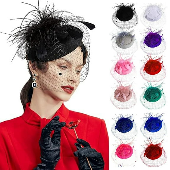 Bridal Wedding Veil Fascinator Mesh Lace Headband Tea Party Flower Fascinator Funeral Hats for Women