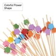 thumbnail image 4 of Uxcell Palillos de Cóctel de Bambú con Forma de Flor 100 Pcs Multicolor, 4 of 7