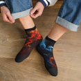 thumbnail image 3 of Pofeuu Red And Blue Fire Bird Print 30cm Socks, Adult Running Hiking Socks for Youth and Adult, 3 of 7