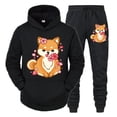 thumbnail image 4 of Conjunto de 2 piezas con estampado de anime Shiba Inu para hombre, sudadera con capucha y pantalones divertidos para amantes de los perros, ropa deportiva de moda de manga larga para otoño, 4 of 5