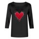 thumbnail image 5 of RKSTN Valentine's Day 3/4 Sleeve Tops for Women Oversized Crewneck Valentines Graphic Print Short Sleeve T Shirt Womens Casual Solid Round Neck Loose Comfy Three Quarter Sleeve Shirt Spring Clothes, 5 of 7