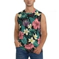 thumbnail image 3 of Uemuo Green Tropical Leaves Pattern Men's Sleeveless T-Shirt,Muscle Athletic Tank Top, Moisture-wicking Quick-dry Breathable Classic Tee Top for Gym Run Outdoor Sports-X-Large, 3 of 8