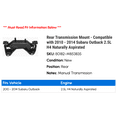 thumbnail image 2 of Rear Transmission Mount - Compatible with 2010 - 2014 Subaru Outback 2.5L H4 Naturally Aspirated 2011 2012 2013, 2 of 2