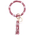 thumbnail image 2 of Llaveros para mujer, llavero de billetera, llavero de auto, lindo llavero navideño, pulsera grande de cuero con borla, llavero redondo, anillo, joyería, pulsera, llavero, brazalete., 2 of 2