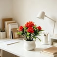 thumbnail image 1 of Bonsái de Rosa Artificial de Plástico En Maceta – Flores Artificiales En Maceta para Decorar El Interior Del Hogar, La Oficina, El Escritorio o El Alféizar de La Ventana., 1 of 6