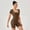 Coffee, variant on Women Short Sleeve Tight Jumpsuit Elastic Sports Running Yoga Fitness Jumpsuit