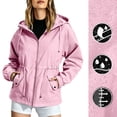 thumbnail image 2 of Lnmiateer Women Outdoor Waterproof Windbreaker Hooded Rain Parka Removable Hood Lightweight Full Zip Jacket With Pockets, 2 of 9