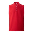 thumbnail image 3 of Men's Sleeveless Button Up Tank Tops Mandarin Collar Textured Fabric Casual Summer Beach Shirts,Red,M, 3 of 4