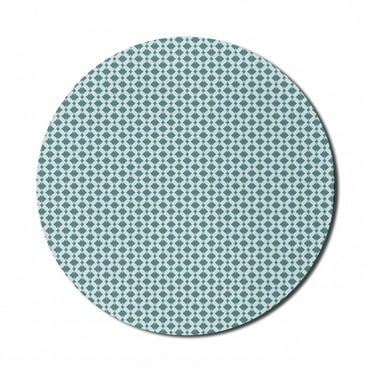 Abstract Mouse Pad for Computers, Repeating Pattern of Symmetrical Stripes Forming Zigzag Geometric Design, Round Non-Slip Thick Rubber Modern Mousepad, 8" Round, Baby Blue Cadet Blue, by Ambesonne