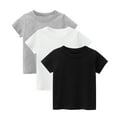 thumbnail image 2 of Bellafa 3-Pack Short Sleeve Little Boy & Girls T-Shirts Toddler Multicolor Cotton Tops Shirt Summer Beach Casual Tops Tee 1-9 Years Kids, 2 of 6