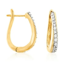 Ross-Simons 0.50 ct. t.w. Diamond Hoop Earrings in 18kt Gold Over Sterling, Women's, Adult