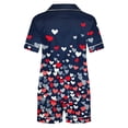 thumbnail image 4 of Fewfanhot Women's Pajama Sets Short Sleeve Loungewear 2 Pcs Satin Soft Pj Sets Button Down Women's Summer Sleepwear, 4 of 9