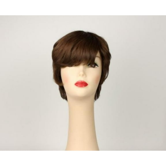 European Human Hair Freeda Wig Linda Medium Brown With Highlights Size M