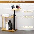 thumbnail image 5 of 3 Layer Bathtub Tray Table,Bamboo Swivel Bathtub Side Table Height Adjustable,Freestanding Bathtub Tray for Tub Against Wall,Bathtub Accessories&Bathroom Organizer for Luxury Home Spa (Natural), 5 of 8