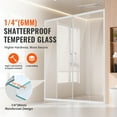 thumbnail image 2 of VEVOR Semi-frameless Double Sliding Shower Door SGCC Tempered Glass 1/4" Chrome, 2 of 9