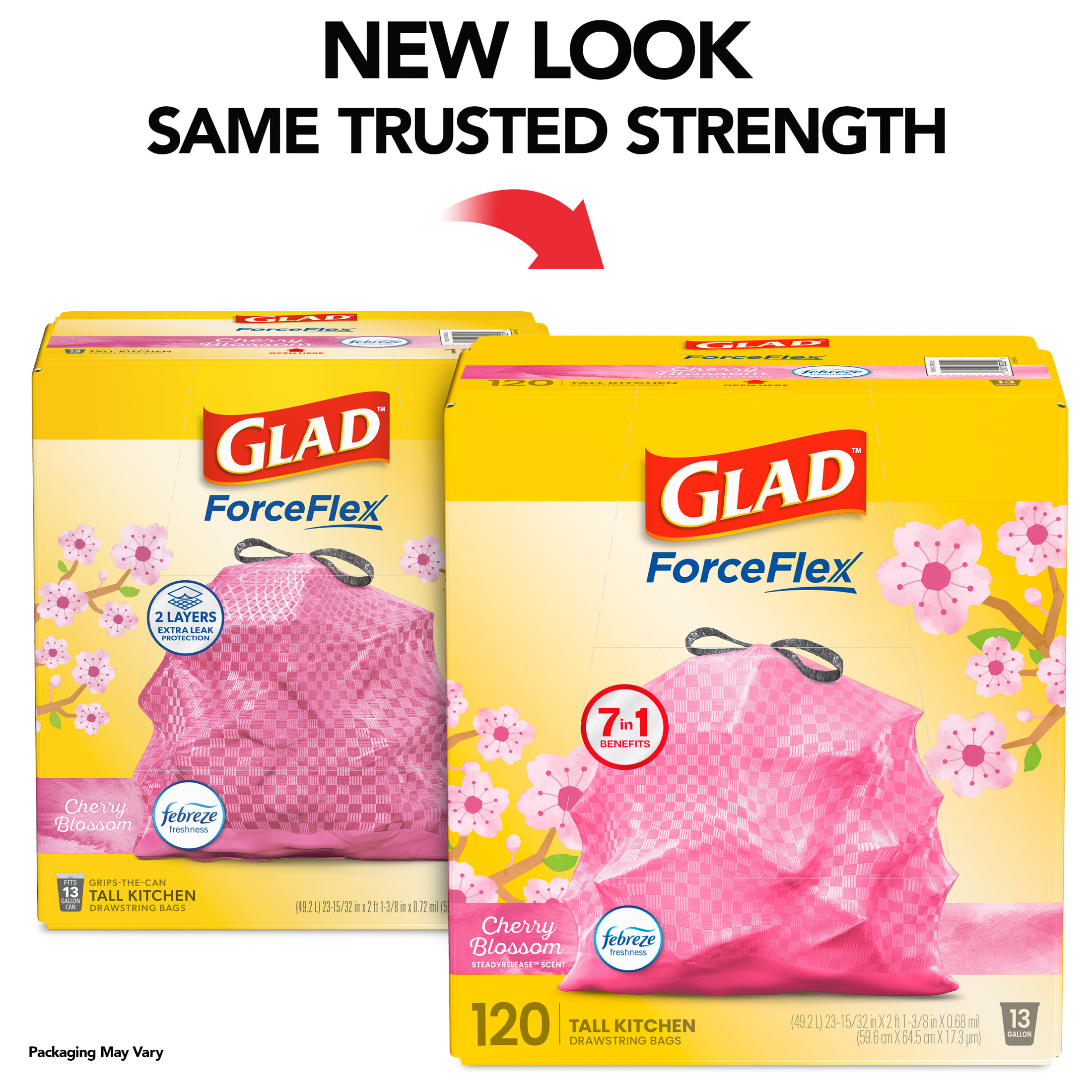 Glad ForceFlex 13-Gallon Drawstring Kitchen Trash Bags, 120 Count photo 2