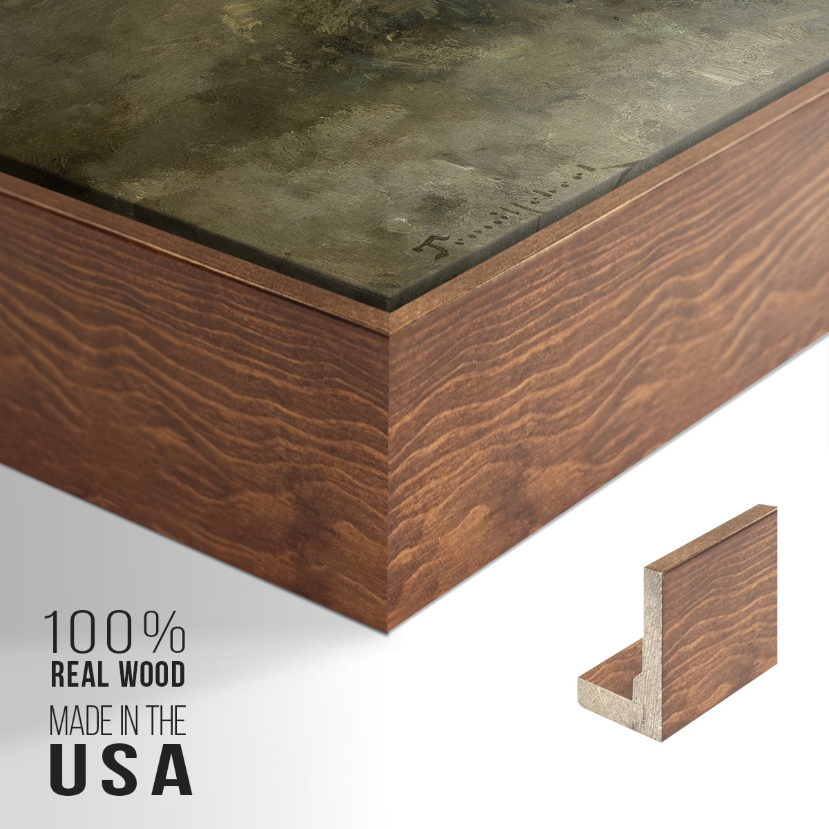 Vintage Landscape-MXVIII By Wexford Home Framed in Walnut Wood Gallery Wrapped Canvas 27 in. x 41 in.