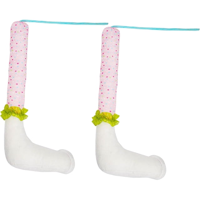 HUGFEGWE Easter Bunny Stuffed Legs Picks 16inch Colorful Polka Dots Rabbit Kicking Tree Legs with Lace Socks Thief Bunny Leg Wreath Attachment for Holiday Floral Arrangement Planters CA919-121180