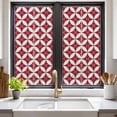 thumbnail image 2 of Red Geometric Window Privacy Film, Vintage Rhombus Circle Texture Static Cling UV Sun Blocking Heat Control Window Tint Day and Night, Non-Adhesive One Way Windows Privacy Cover 17.7''x39.3'', 2 of 7