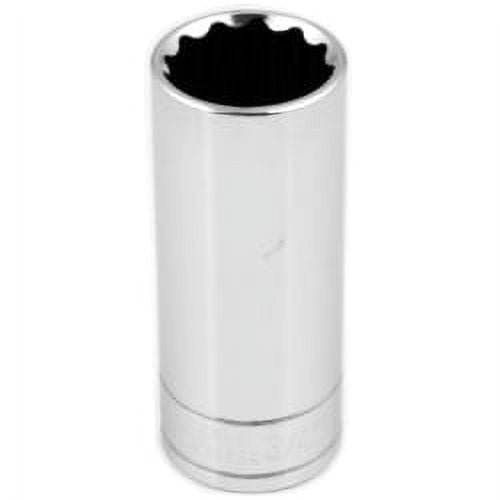 Wilmar W38624 Chrome Socket, 3/8" Drive, 3/4", 12 Point, Deep