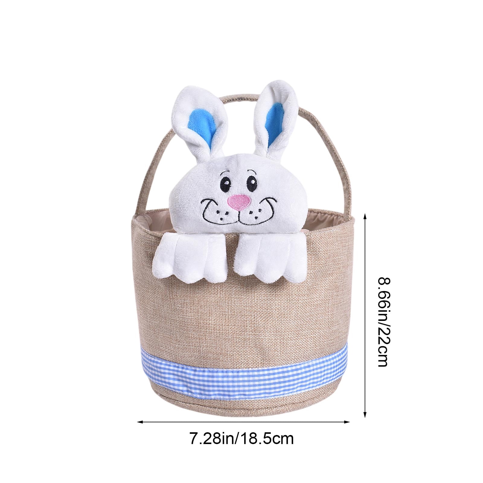 Lunxisen 2 Pcs Easter Bunny Basket Decorated Bunny Gift Basket for Easter Spring Holiday Party Home Decoration