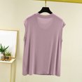 thumbnail image 5 of Asxite Womens Pajamas Casual Loose Breathable Sleeveless Crew Neck Solid Sleep Shirt, 5 of 6
