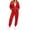 Red, variant on Women's Fleece Lined 2 Piece Tracksuit Zip Up Hoodie Jacket Jogger Pants Set Drawstring Waist Loose Fit Fall Winter Casual Loungewear Red