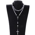 thumbnail image 2 of Moda Para Mujer Para Hombre 8 Mm Perlas Suéter De Cadena Larga Cruz Blanco negro Yuyangstore Collar pendiente, 2 of 8