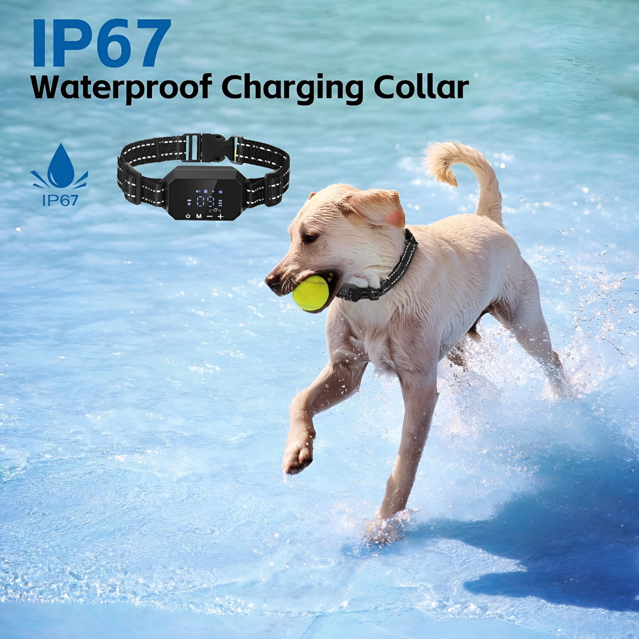 GJX Wireless Dog Fence, GPS Dog Collar System with 3 Warning Modes, Outdoor Use Rechargeable Wireless Pet Fence, Range 98-3280 FT
