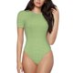 thumbnail image 1 of Balery Green Gingham Body de cuello redondo de manga corta para mujer Tops de manga corta Tops básicos-Large, 1 of 7