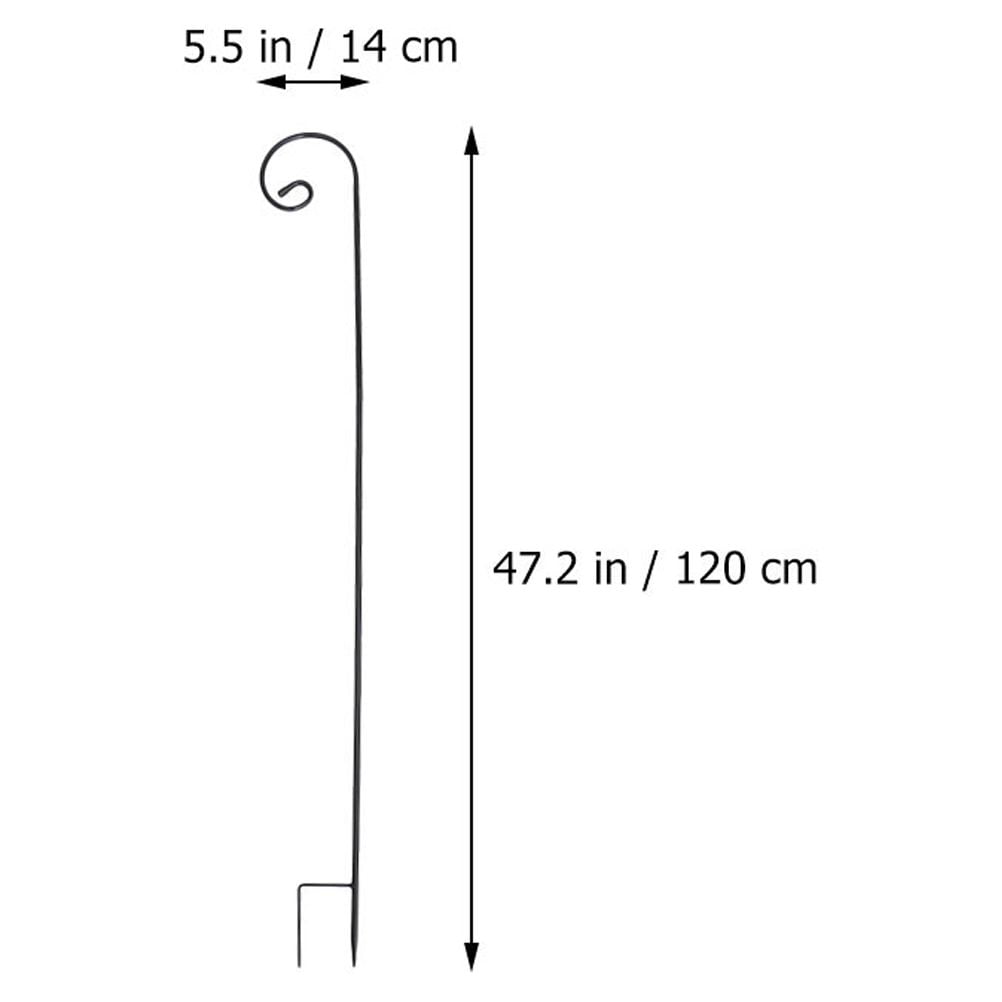 LULULION 3Pcs Iron Hook Bird Feeder Stand Outside Sturdy Black Weather Resistant Garden
