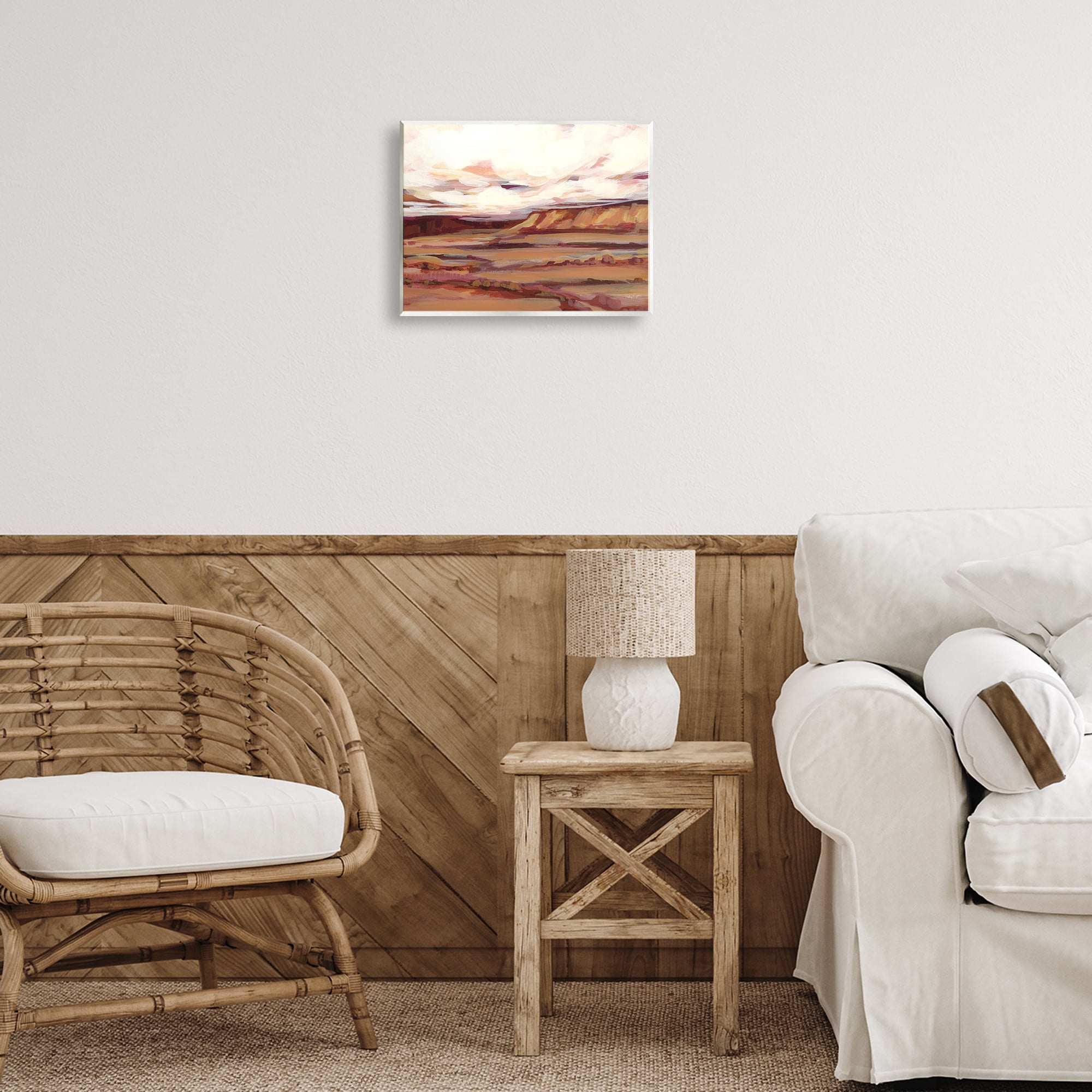 Stupell Industries Mauve Mesa Landscape Landscape Painting Unframed Art Print Wall Art, 14 x 11