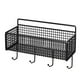 thumbnail image 2 of Cesta de almacenamiento de metal montada en la pared Organizador de malla de hierro negro para condimentos de cocina | Estante para artículos de tocador de ducha y baño | Soporte de artículos, 2 of 6