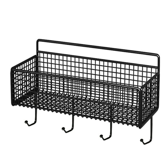xuyanhg Metal Storage Basket, No Drilling Hanging Fruit Baskets, Cabinet Door Organizer for Kitchen Bathroom Pantry, Upgrade Super-sized Adhesive