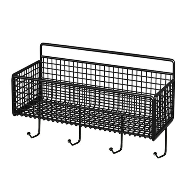 Kitchen Storage Rack,Metal Wall Basket for Storage, Kitchen Seasoning Rack Shower Toiletries Sundries Basket