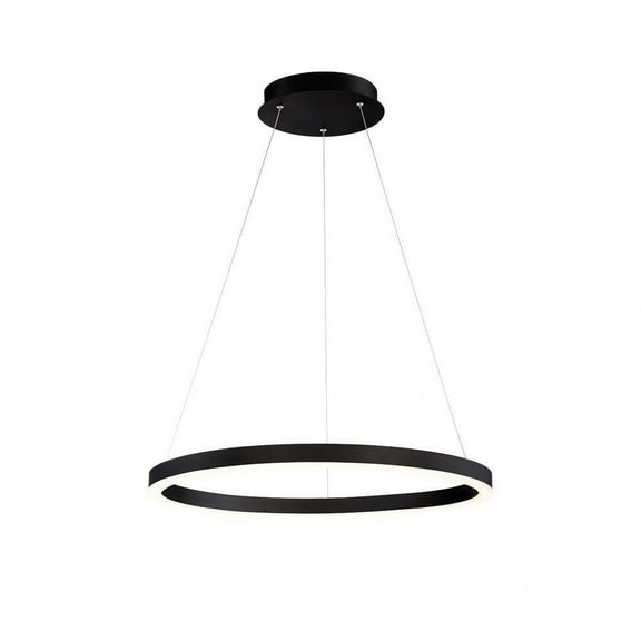27.5 inch 48W 1 Led Small Pendant-Matte Black Finish Bailey Street Home 79-Bel-3109454
