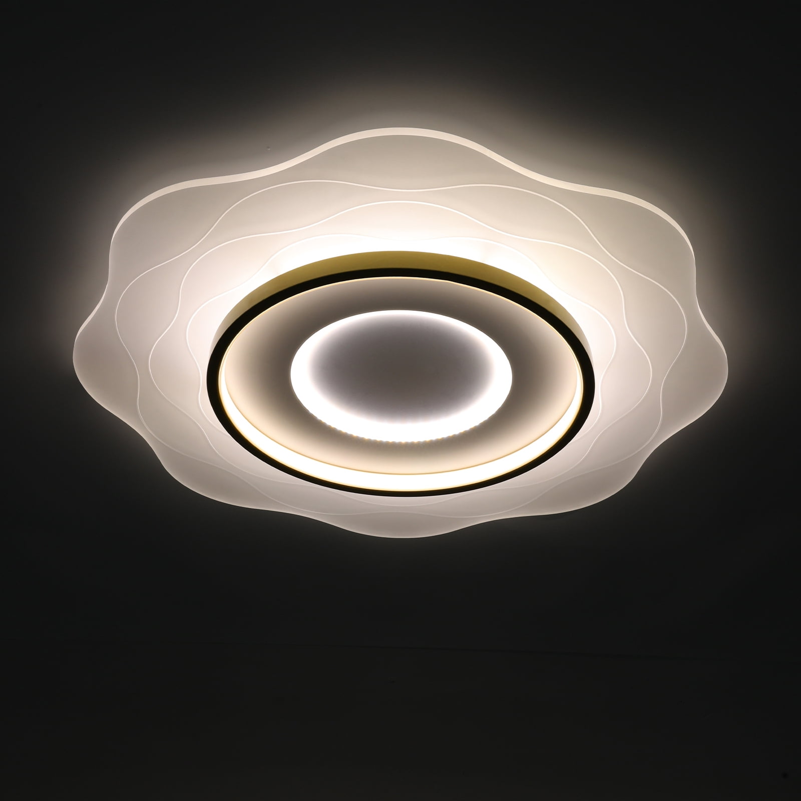Modern Elegant Appearance White Dimmable LED Ceiling Light with Remote Control for Bedrooms, Dining Rooms